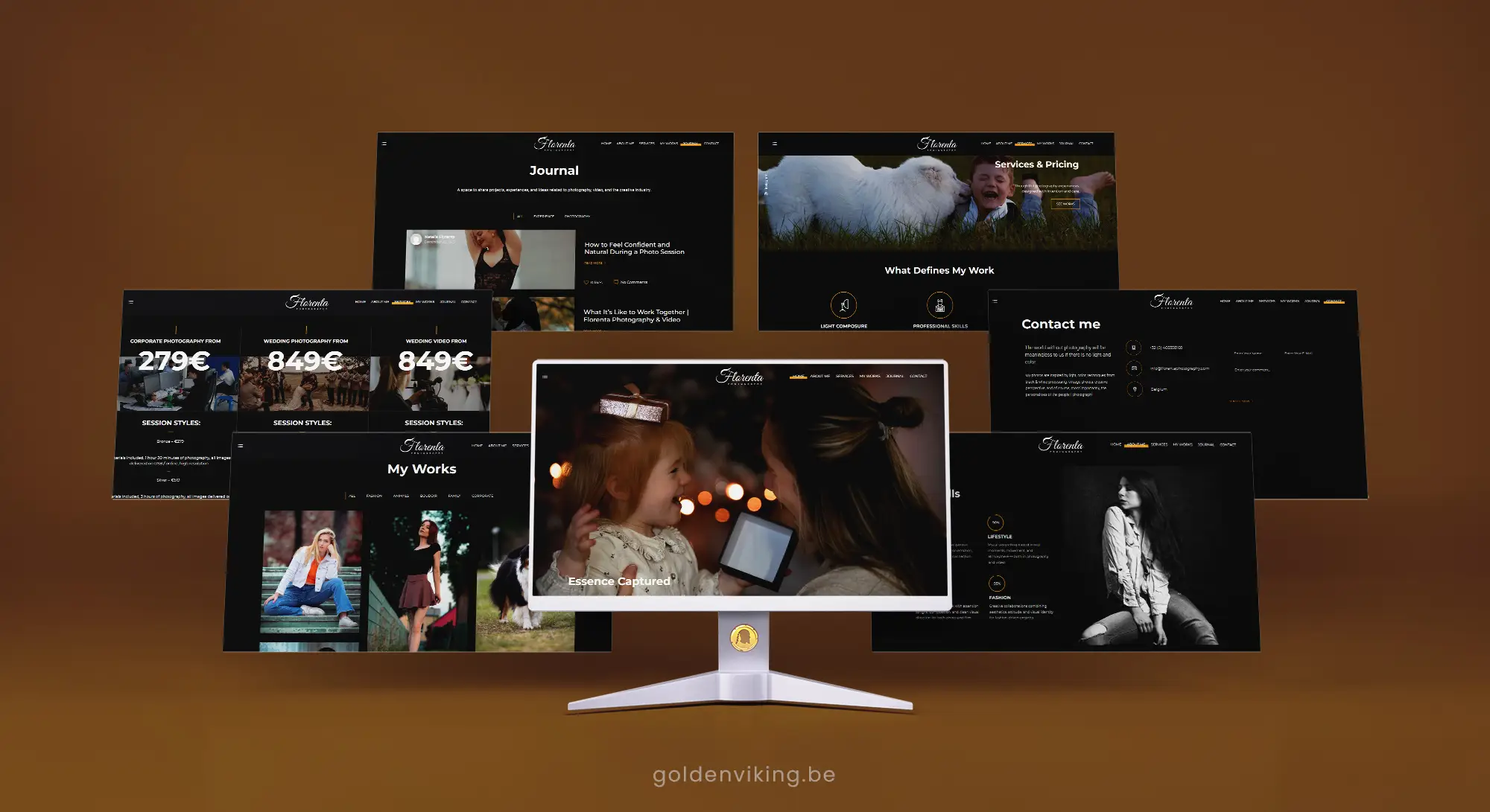 Website voor Florenta Fotography door Golden Viking Studios