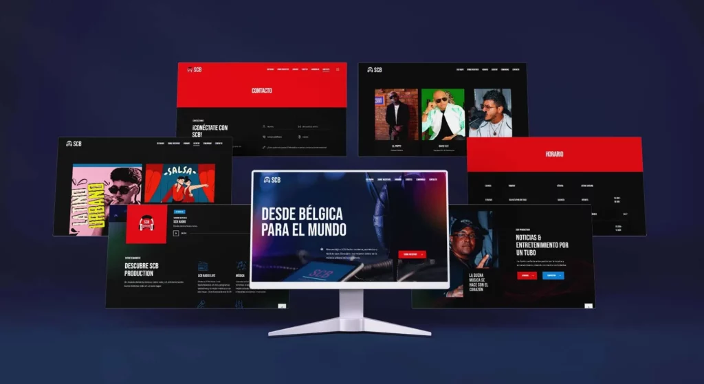 Website ontwikkeld voor SCB Production Radio webdesign Vlaanderen door Golden Viking Studios