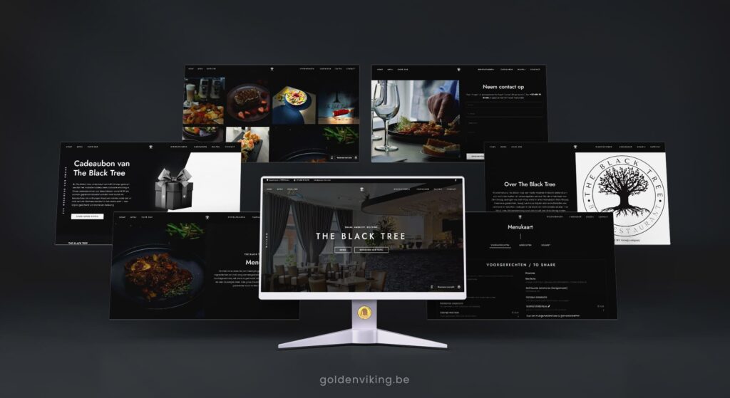 Restaurant website ontwerp voor The Black Tree in Boom door Golden Viking Studios