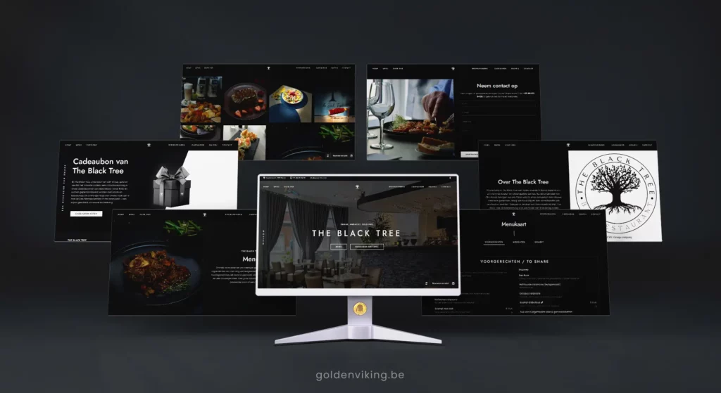 Restaurant website ontwerp voor The Black Tree in Boom door Golden Viking Studios