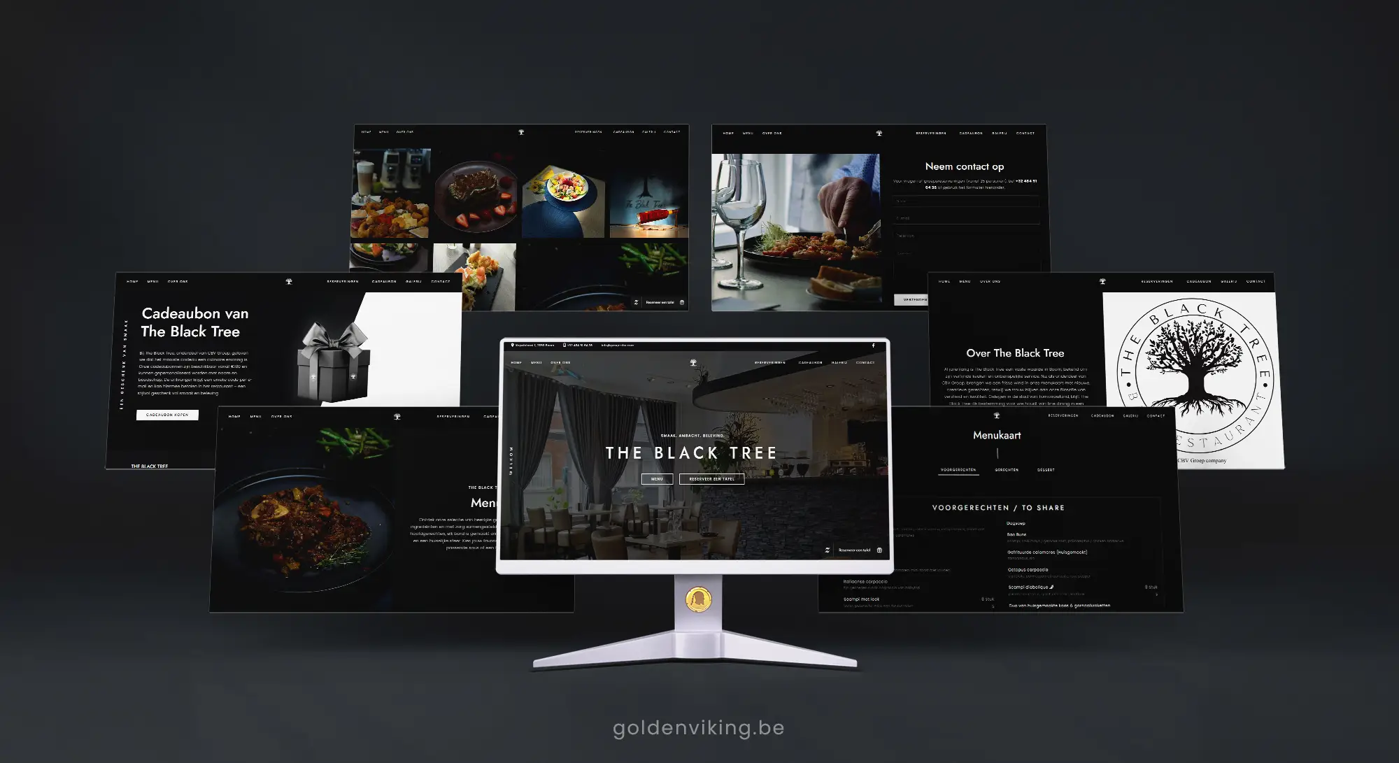 Restaurant website ontwerp voor The Black Tree in Boom door Golden Viking Studios